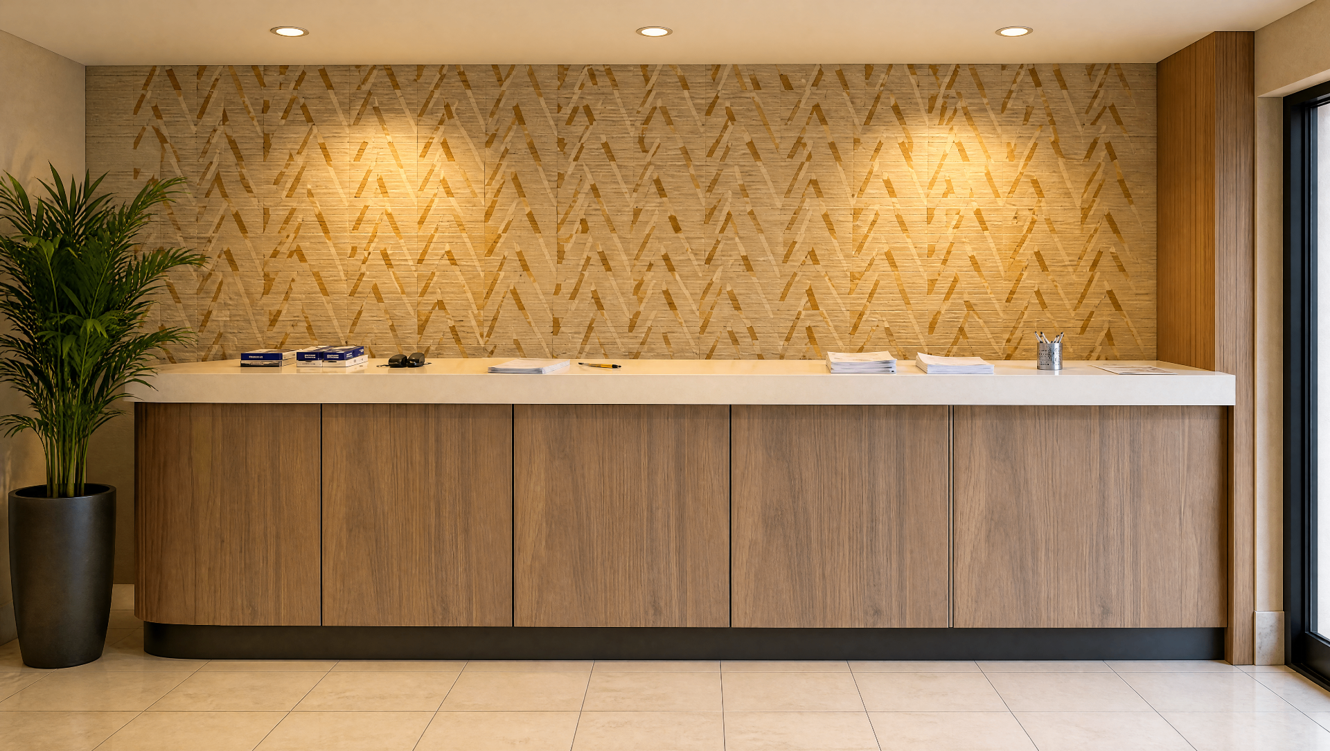 Staff kitchen and meals area with banquette seating